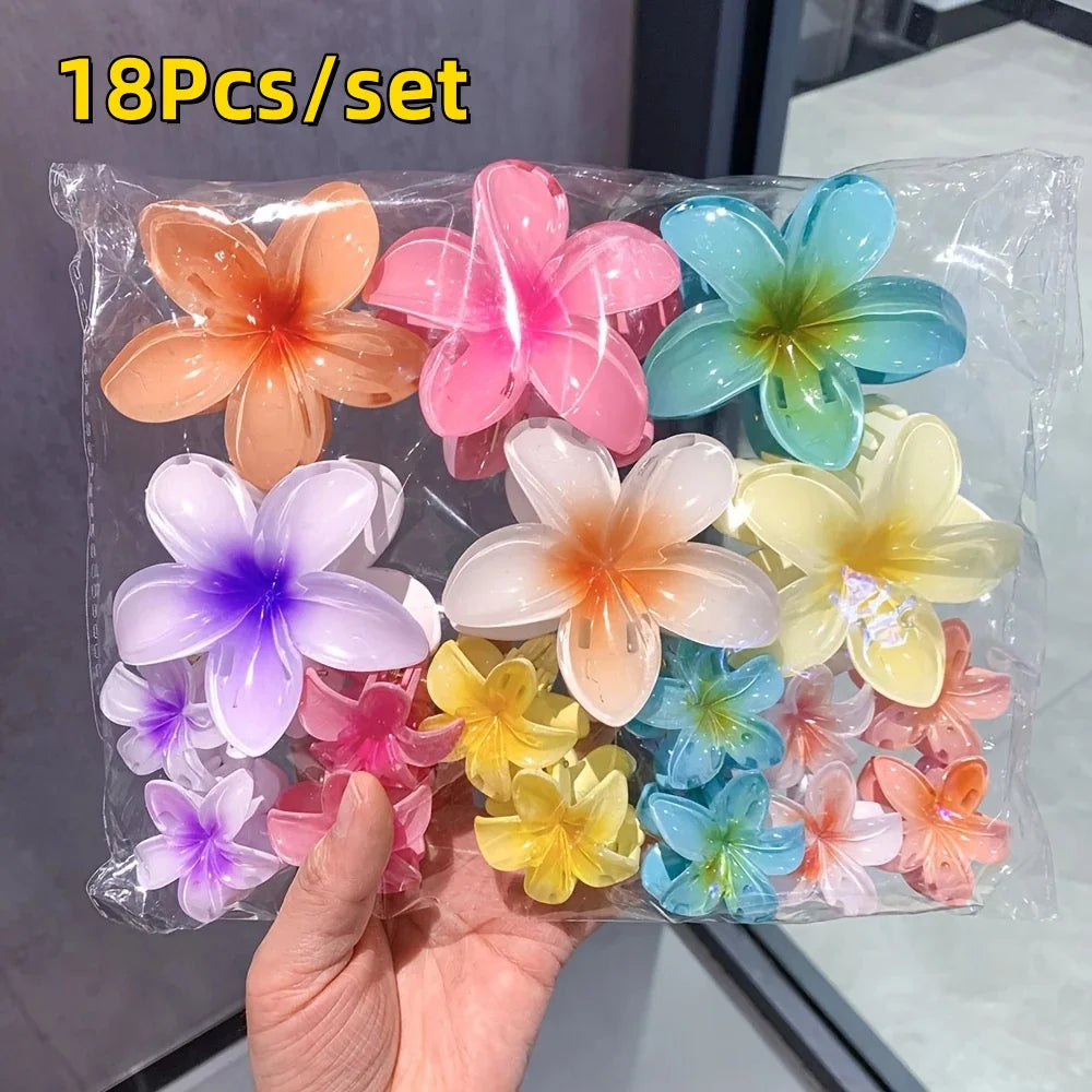 Lustraus Garden Set – 18pc Candy Color Flower Hair Clips